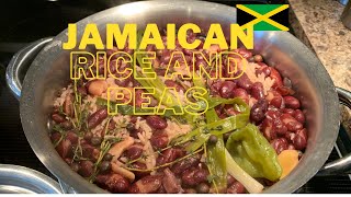 cooking rice and peas jamaican style with coconut milk authentic recipe [upl. by Ibrahim]