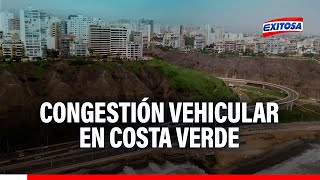 🔴🔵Miraflores Se registra gran congestión vehicular en la Costa Verde en sentido sur a norte [upl. by Hgeilhsa483]