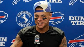 Jordan Poyer TreDavious White discuss Bills 3229 Week 15 home win vs Miami Dolphins [upl. by Morrison935]