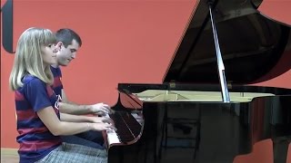 Hymn FC Barcelona 4 hands piano variations [upl. by Ilana476]