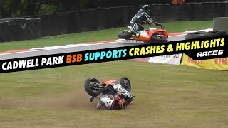 Cadwell Park Crashes amp Pure Sound British Superbike Supports BSB Race Highlights 2024 [upl. by Ellynad512]