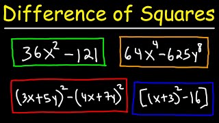 How To Factor Difference of Squares  Algebra [upl. by Welcher]