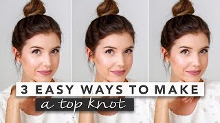 3 Easy Top Knot Bun Tutorials You Cant Mess Up amp Perfect for Thin Hair  by Erin Elizabeth [upl. by Wynne]