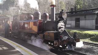 12A departing Belgrave Station  Puffing Billy [upl. by Weinstock152]