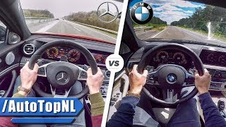 BMW 5 Series vs Mercedes Benz E Class M550i vs AMG E43 SOUND AUTOBAHN POV amp 0250kmh by AutoTopNL [upl. by Iuq]