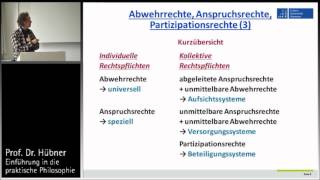 Praktische Philosophie 9b Rechtsphilosophie  Abwehrrechte Anspruchsrechte Partizipationsrechte [upl. by Nnylav]