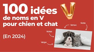 Les meilleurs noms en V pour chiens et chats année 2024 [upl. by Anayk413]