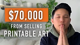 How I Made 70K Selling Printable Wall Art on Etsy  Passive Income Tutorial 2021 [upl. by Agata]