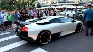 White Lamborghini LP 6704 SV Sound parking in Monaco [upl. by Davita357]