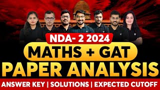 NDA 2 2024  Maths  GAT Paper Analysis  Answer Key Solutions and Expected Cutoff [upl. by Natsirhc]