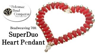 Make a SuperDuo Heart Pendant Beadweaving 700 [upl. by Devol]