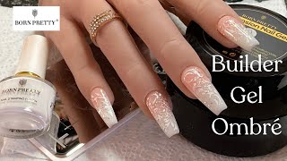 Nail Extensions Using Builder Gel  Born Pretty Extension Gel Ombré Nails [upl. by Htinek]