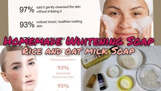 Homemade Whitening Soap Rice and oat milk Soap Full Body Whitening Soap 🧼🫧 youtubeshorts [upl. by Hurff]