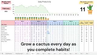 Habit Tracker Spreadsheet [upl. by Eliak]