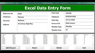 How To Create An Excel Data Entry Form With A UserForm  Full Tutorial [upl. by Oba]