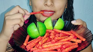 ASMR 👅🌶Comiendo Takis Picantes quotFlaming Hotquot sabritas  Taqueritos Crujiente  eating takis fuego [upl. by Isiad]