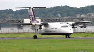 Air Southwest Dash 8300 GWOWE takes off from Dundee to Jersey Aug 13th 2011 [upl. by Hyps]