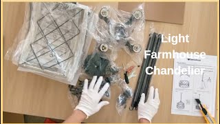 Unboxing and Assembling the SantoStock Farmhouse Chandelier StepbyStep Guide [upl. by Yrahk941]