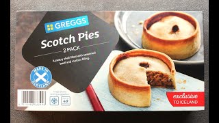 Greggs SCOTCH PIES  £235  Iceland  Food Review [upl. by Kennan397]