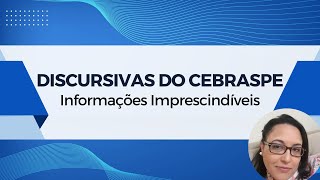 Cebraspe Discursivas  Informações Imprescindíveis [upl. by Leesen]