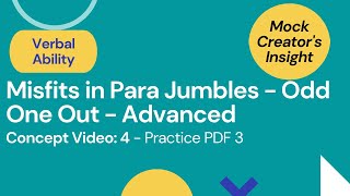 Misfits in Para Jumbles Advanced Practice Questions PDF Tips Session 3 CATXAT Priyasha Das [upl. by Sanoy]