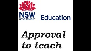 Approval to teach NSW Department of Education [upl. by Mata162]