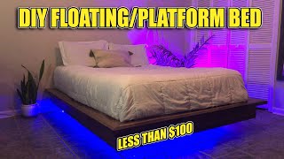 How to Build a Floating Platform Bed Materials amp Instructions in Description [upl. by Ursuline]