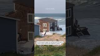 Outer Banks home collapses into Atlantic Ocean amid Hurricane Ernestos swell [upl. by Eikkin]