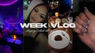 WEEK VLOG getting home at 7am a lot of shopping  new nails  clothing haul [upl. by Idarb]