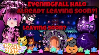 ⚠️ALERT⚠️ EVENINGFALLHALO LEAVING ALREADY😿👻 In Royale High  Royalloween Wickery Cliffs Roblox🎃 [upl. by Heber136]