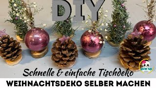 DIY  3 LAST MINUTE TISCHDEKO Ideen für Weihnachten [upl. by Wilmar]