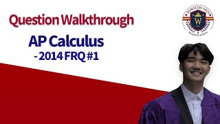 Jays AP Calculus Question Walkthrough  2014 FRQ 1 [upl. by Tadeo784]