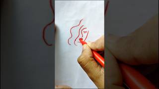 face line art  art shorts viral drawing [upl. by Marj]