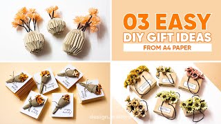 03 Easy DIY Handmade Gifts Ideas from A4 PAPER  AMY DIY CRAFT [upl. by Litnahs]