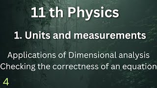 UNITS AND MEASUREMENTS Check the correctness of an equation Physics English  Class 11thNEETJEE [upl. by Mure]