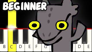 Toothless Dancing to Driftveil City  Fast and Slow Easy Piano Tutorial  Beginner [upl. by Sebbie]