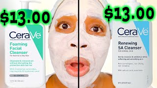 Cerave Foaming Facial Cleanser vs Cerave Renewing SA Cleanser Cerave Cleanser Review [upl. by Barbra]