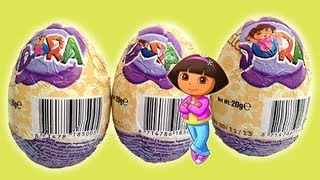 3 Dora The Explorer Surprise Eggs Unboxing  Toy Review [upl. by Orly]