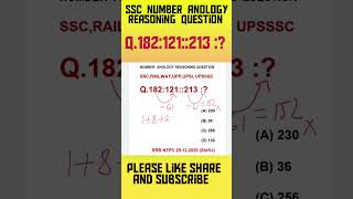 ReasoningSSC NUMBER ANOLOGY REASONING QUESTION anologysscRailwayUPPUPSIUPSSSCshortfeedtrick [upl. by Ydnem]