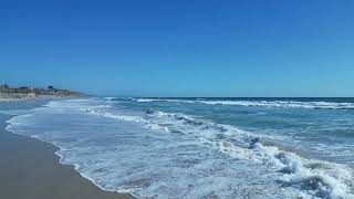 Drone flight over ocean waves on a beautiful sunny day in carlsbad california FREE STOCK VIDEO [upl. by Aleahc]