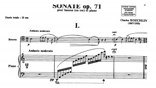 Charles Koechin Bassoon Sonata Op 71 19181919 [upl. by Ylhsa]