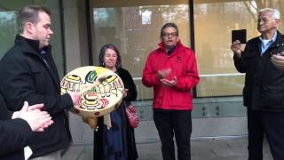 Kwakiutl Song outside Vancouver Court house [upl. by Nosemaj]