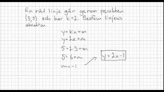 Matematik 2b Räta linjens ekvation [upl. by Anej]