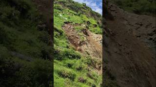 A landslide of rocks falling in a hill village dolakhashorts rock village [upl. by Eivla560]