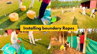 Cricket Ground Boundary rope Installation  Turfstar Cricket Academy  Cricket Zone [upl. by Cuttie]