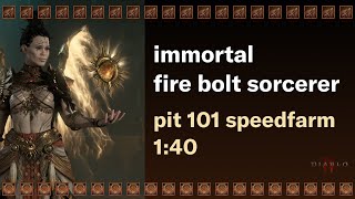 firebolt sorcerer  pit 101 speedfarm in 140  diablo 4  season 4 [upl. by Anahsal]