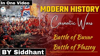 Carnatic wars  Battle of Buxar  Battle of Plassey All in one video Modern History  Study Glows [upl. by Millie]