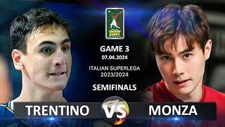 Semifinals of Italian Volleyball SuperLega 20232024  Trentino vs Monza [upl. by Rolandson494]