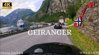 4K Scenic drive from Geiranger skywalk down to GeirangerNorway [upl. by Nref]