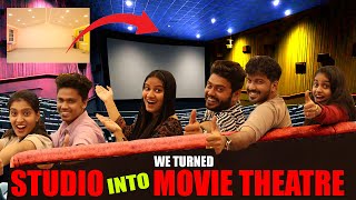 WE TURNED OUR STUDIO INTO A MOVIE THEATRE 😍🍿 DREAM COME TRUE MOMENT ❤️  PULLOTHI [upl. by Thomson282]